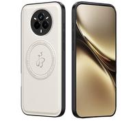 WBWONE Premium Leather Case for OPPO Realme 14 Pro 5G - Leather Magnetic Cover Compatible with MagSafe, Slim Shockproof Shell - White