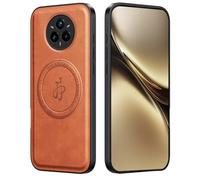 WBWONE Premium Leather Case for OPPO Realme 14 Pro+ Plus 5G - Leather Magnetic Cover Compatible with MagSafe, Slim Shockproof Shell - Brown