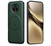 WBWONE Premium Leather Case for OPPO Realme 14 Pro+ Plus 5G - Leather Magnetic Cover Compatible with MagSafe, Slim Shockproof Shell - Green