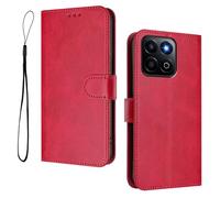 WBWONE Wallet Case For Honor 400 Smart, RFID Blocking Magnetic Closure, TPU Leather Cover, Shockproof Bumper Stand Cover - Wine Red