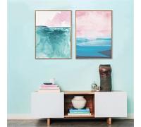 WBYZAC 2 Pieces-Ink Watercolor Abstract Landscape Canvas Painting Nordic Modern Minimalist Posters and Prints Wall Art Entrance Living Room Bedroom Decor-50 * 70cm (No Frame)