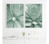 WBYZAC 2 Pieces Poster-Succulent Botanical Cactus Canvas Posters Nordic Abstract Art Print Wall Painting Pictures Modern Living Room Kitchen Office Decoration-60 * 70cm (No Frame)