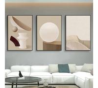 WBYZAC 3 Pictures Set-Bohemian Geometric Shape Art Abstract Architectural Living Room Minimalist Modern Decoration Canvas Poster Home Room Decoration-50 * 70cm (No Frame)