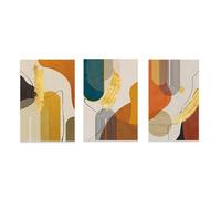 WBYZAC 3 Pictures Set-Modern Abstract Geometry Agate Gold Painting Effect Wall Art Posters Prints Canvas Painting Picture for Bedroom Office Home Decor Artwork-50 * 70cm (No Frame)