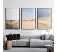 WBYZAC 3 Pieces-Abstract Landscape Sky Clouds Canvas Painting Watercolor Posters Prints Modern Wall Art Pictures for Living Room Kitchen Bedroom Decor-30 * 50cm (No Frame)