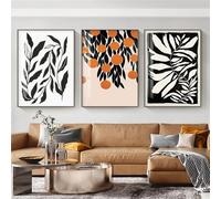 WBYZAC 3 Pieces-Nordic Abstract Flower Plant Leaf Wall Art Canvas Paintings Colorful Posters Prints Wall Pictures for Living Bedroom Office Room Decor-40 * 60cm (No Frame)