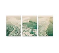 WBYZAC 3 Pieces Wall Pictures,Nordic Abstract Green Sea Ocean Canvas Painting Modern Pictures Artwork for Living Office Room Seascape Poster and Print Decoration-50 * 60cm/(20 * 24inch) No Frame