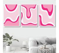WBYZAC Abstract Pink Gradient Posters and Prints Modern Simple Art Canvas Painting Wall Art Pictures Living Room Kitchen Office Home Bar Decoration-(50 * 60cm/20 * 24inch)*3PCS-No Frame
