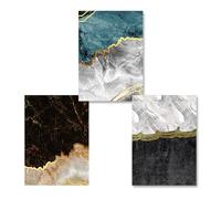 WBYZAC Art Prints-Modern Abstract Gold Marble Texture Background Canvas Painting Interior Poster Print Wall Art Picture Living Office Room Home Decor-30W*50L cm/(12W*20L inch)-3pcs No Frame