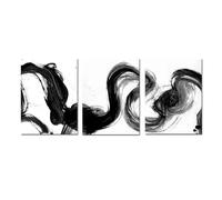 WBYZAC Black and White Calligraphy Abstract Art Painting Splash Ink Wall Art Prints Canvas Poster for Living Office Bedroom Home Room Decoration-(40 * 50cm/16 * 20inch)*3PCS-No Frame