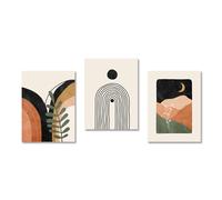 WBYZAC Canvas Paint,Abstract Geometry Art Posters and Prints Arch Flower Canvas Painting Moon Boho Wall Pictures for Living Kitchen Office Home Room Decoration-50 * 60cm*3Pcs (Unframed Print)