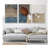 WBYZAC Canvas Paint,Abstract Stone Line Color Block Canvas Painting Modern Minimalism Poster and Prints Wall Art for Living Room Kitchen Office Home Decor-50 * 60cm*3Pcs (Unframed Print)