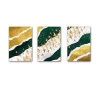WBYZAC Golden Birds Luxury Poster Gold Green Wall Art Pritns Nordic Canvas Painting Abstract Picture Interior Bedroom Home Decoration Artwork-40 * 60cm*3Pcs (Unframed Print)