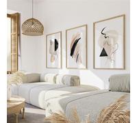 WBYZAC Modern Abstract Geometry Line Nordic Posters And Prints Wall Art Canvas Painting Pictures Indoor Living Room Kitchen Office Home Decoration-(50 * 70cm/20 * 27inch)*3PCS-No Frame