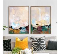 WBYZAC Set of 2/Wall Pictures,Modern Simple Abstract Irregular Geometry painting room bedroom boxless painting bedroom kitchen triple mural artwork poster-60 * 90cm (No Frame)