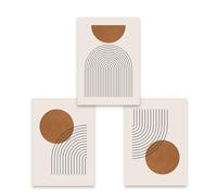 WBYZAC Set of 3-Abstract Geometric Line Modern Minimalist Posters Canvas Painting Wall Art Print Pictures Living Bedroom Office Room Decoration Artwork-40 * 50cm (No Frame)