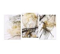 WBYZAC Set of 3 Art Prints,Watercolor Abstract Wall Art Canvas Golden Color Posters Painting Modular Pictures for Living Kitchen Office Bedroom Home Room Decoration-40 * 50cm/(16 * 20inch) No Frame