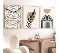 WBYZAC Wall Art,Abstract Leaves Sun Rainbow Wall Art Boho Line Poster Nordic Canvas Painting Painted Picture for Kitchen Bedroom Living Room Home Decor-50 * 60cm-3pcs (No Frame)
