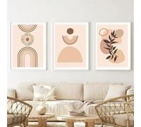 WBYZAC Wall Art,Abstract Rainbow Moon Leaf Abstract Boho Wall Art Canvas Painting Nordic Posters and Prints Wall Pictures for Living Kitchen Room Decor-40 * 50cm-3pcs (No Frame)