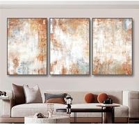 WBYZAC Wall Art,Brick Red Texture Abstract Art Wall Picture Modern Home Decor Canvas Painting Posters and Prints for Living Office Room Home Decor-60 * 70cm*3Pcs (Unframed Print)