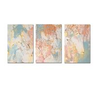 WBYZAC Wall Art,Modern Abstract Geometric Texture Painting Canvas Wall Art Nordic Posters Prints Beige Pink and Gold Interior Bedroom Room Decor Artwork-40 * 60cm-3pcs (No Frame)