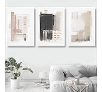 WBYZAC Wall Art,Scandinavian Poster Houses Canvas Painting Abstract Wall Art Print Minimalism Modern Picture For Living Room Office The Wall Home Decor-40 * 50cm-3pcs (No Frame)