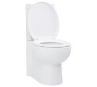 WC Ceramic Bathroom Corner Toilet Soft-close Seat Water Saving Toilet vidaXL
