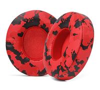 WC Extra Thick Replacement Earpads for Beats Solo 2 & 3 by Wicked Cushions - Ear Pads for Beats Solo 2 & 3 Wireless ON-Ear Headphones - Soft Leather, Luxury Memory Foam, Strong Adhesive | Red Camo