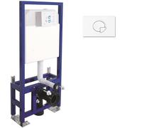 WC Frame Concealed High Cistern Wall Hung Toilet freestanding +Flushplate