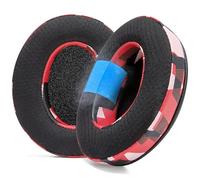 WC Freeze Hybrid Fabric Cooling Gel Replacement Earpads - Compatible with HyperX Cloud, Steelseries Arctis, ATH M50X, Turtle Beach Stealth & More - Comfortable & Cooler for Longer | Red Prism
