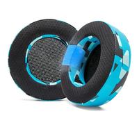 WC Freeze Virtuoso - Hybrid Fabric Cooling Gel Replacement Earpads for Corsair Virtuoso Gaming Headset, Made by Wicked Cushions, Improved Durability, Thickness and Sound Isolation | Cyan Prism