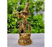 WC_Lord Krishna Statue with bansuri Janmashtami Krishna Idol Figurine with murli Bansi-Hindu God of Love and Divine Joy-Murlidhar Kishna Idol for Indian Religious Festival Kanaha ji