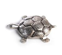 WC Lucky Silver Turtle Statue - Feng Shui Decor Turtle Figurines for Home - Suitable for Table Centerpieces & Tiny Desk Decor (Large 5.5"-5.8")