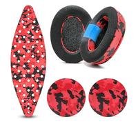 WC Modkit Arctis Nova 7 - Gel Earpads, Wide Headband & Side Plates Compatible with Arctis Nova 7, 5, Pro WIRED & More, Made by Wicked Cushions | Comfort & Style Upgrade Kit | Red Camo
