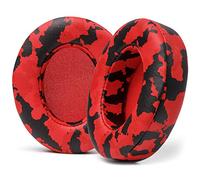 WC PadZ Studio 2 & 3 - Ear Pads for Beats Studio 2, 3 Wired & Wireless | Made by Wicked Cushions | Fits B0500/B0501; Not for Beats Solo | PU Leather, Enhanced Foam & Strong Adhesive | Red Camo