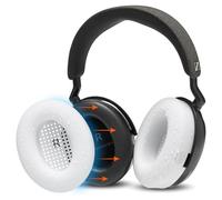 WC SweatZ Momentum 4 & 5 - Patented Earpad Covers for Sennheiser Momentum 4 & 5 Wireless Over Ear Headphones by Wicked Cushions | Sweatproof & Easily Washable | White