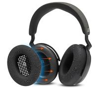 WC SweatZ Momentum 4 & 5 - Patented Earpad Covers for Sennheiser Momentum 4 & 5 Wireless Over Ear Headphones by Wicked Cushions | Sweatproof & Easily Washable | Black