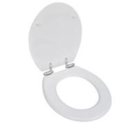 WC Toilet Seat with MDF Lid Bathroom Soft-close Toilet Seat Accessories vidaXL