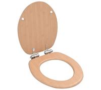 WC Toilet Seat with Soft Close Lid MDF Bamboo Design