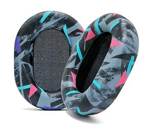 WC Wicked Cushions Extra Thick Earpads for Sony WH-1000XM5 - Soft PU Leather Cushions, Luxurious Noise Isolating Memory Foam, Added Thickness | 90's Black