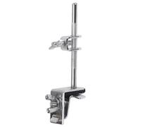 WC51 Cowbell Holder, Drum Kit Cowbell Clamp with Up or Down Adjustment, Hoop - Mounted Parallel Action Jaw Clamp for Jazz Percussion, Silver Metal Cowbell Mounting Bracket