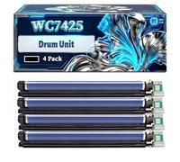 WC7425 Drum Unit Compatible for Xerox WorkCentre 7425 7425 7428 7435 Printers, With Chip Large Capacity 71000 Pages (4 Pack Black)