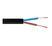 WCC® 3182Y Round 2 Core Flexible PVC Cable, Black Copper Flex - Ideal for AC or DC Devices - Basec Approved - All Lengths and Sizes (15 Meters, 1.5mm)