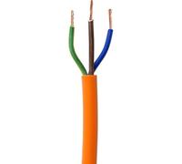 WCC® 3183Y Orange 3 Core 1.5mm Round Flexible Cable Orange Mains Wire PVC LED Lighting Lawn Mower Strimmer Cable, Extention Leads - Basec Approved - All Lengths and Sizes - (5 Meters)