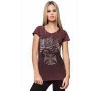 WCC West Coast Choppers Female Shirt Loudest and Fastest Wine Red