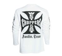 WCC West Coast Choppers Herren Men Shirt Longsleeve Iron Cross White/Weiß
