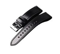 WCC00816 High-end Horse Hip Leather Strap, 18 19 20 21 22MM Black, Vintage Genuine Men, Soft Bracelet, Suitable For Luxury Watche(Silver buckle,19mm)
