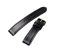WCC00816 High-end Horse Hip Leather Strap, 18 19 20 21 22MM Black, Vintage Genuine Men, Soft Bracelet, Suitable For Luxury Watche(Rose Gold Buckle,21mm)