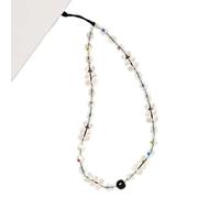 WCCH Beaded Phone Charm Y2K Kawaii Handmade Acrylic Phone Lanyard Wrist Strap for Camera Bag Airpods Keychain Charm Transparent Small Bear