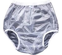 WCCNKK 3PCS Clear Plastic Pants, PVC Adult/Elderly Plastic Pants, Wide Stretch Adult Diaper Pants Plastic Diaper Pants,Clear, Rehabilitation Aids for The Elderly And Patients,M